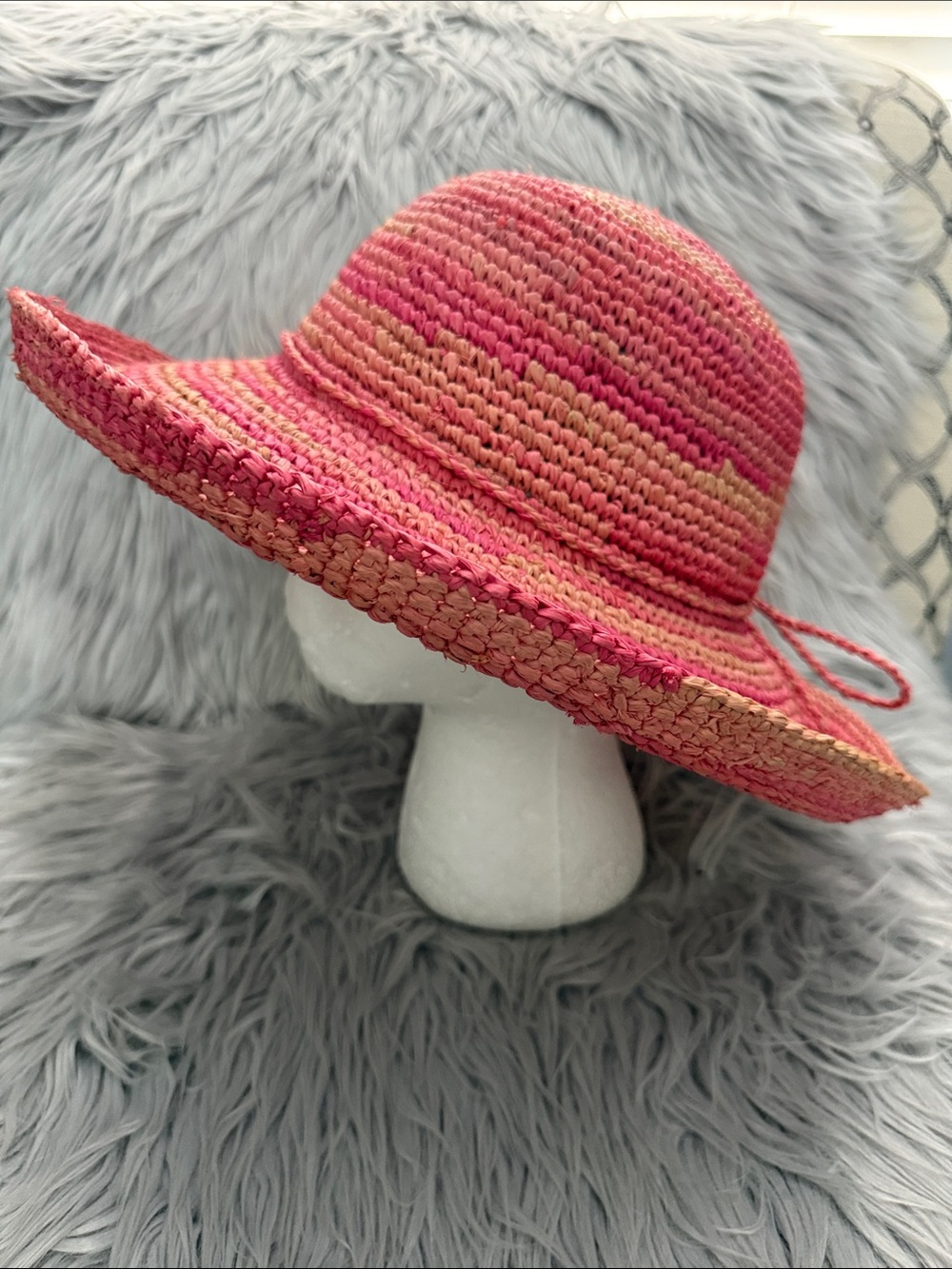 San Diego Hat Company Pink Rattan Braided Sun Hat - Picture 13 of 16